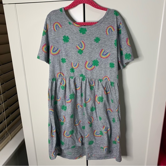 Girl’s City Streets Rainbow Shamrock Summer Dress - Picture 1 of 8